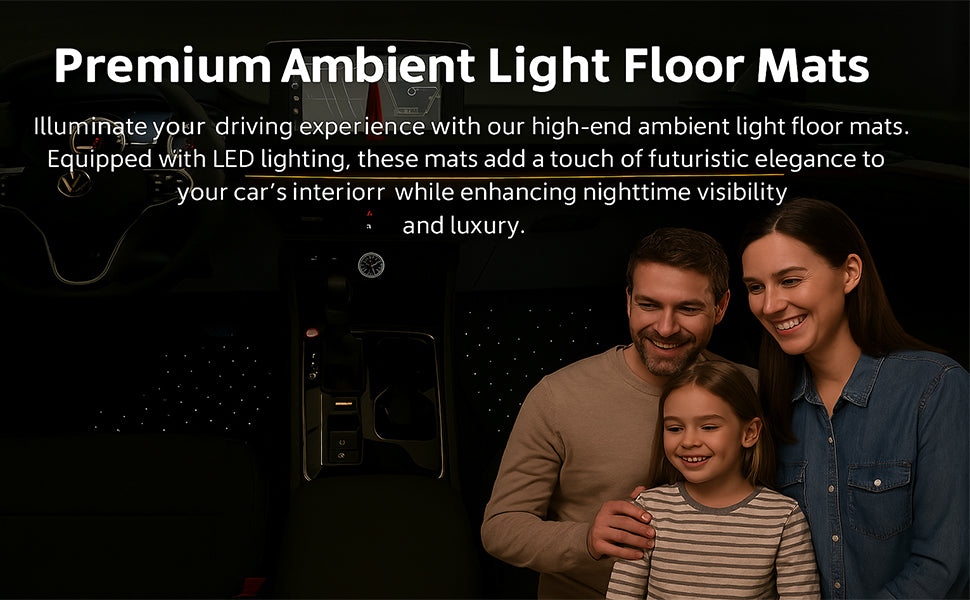 Starlight LED Car Floor Mats - Universal Fit, Starlinkmats Mats App-Controlled Fiber Optic Lights, Waterproof and Washable, Creates a Romantic Atmosphere for Dates