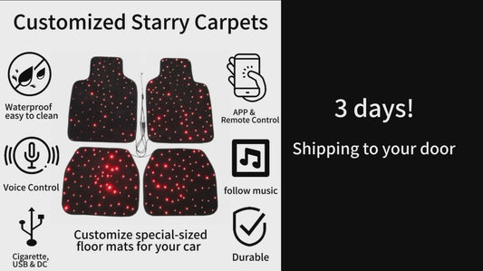 Starlight LED Car Floor Mats - Universal Fit, Starlinkmats Mats App-Controlled Fiber Optic Lights, Waterproof and Washable, Creates a Romantic Atmosphere for Dates